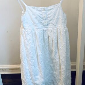 GAP White Embroidered Kids Dress